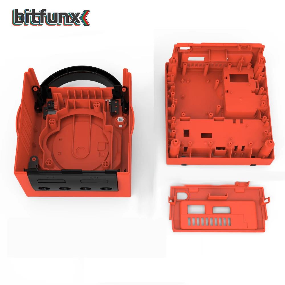 Bitfunx Warm Red NGC Replacement Shell Protective Case GC Game Box for Gamecube DOL001and DOL-101 Game Console