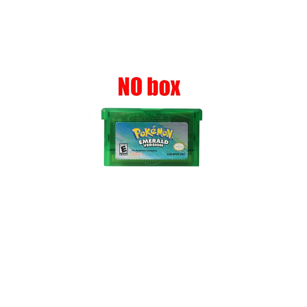 2024 Pokemon Series Emerald FireRed Leafgreen Ruby Sapphire 5 Versions GBA Game in Box for 32 Bit Video Game Cartridge No Manual