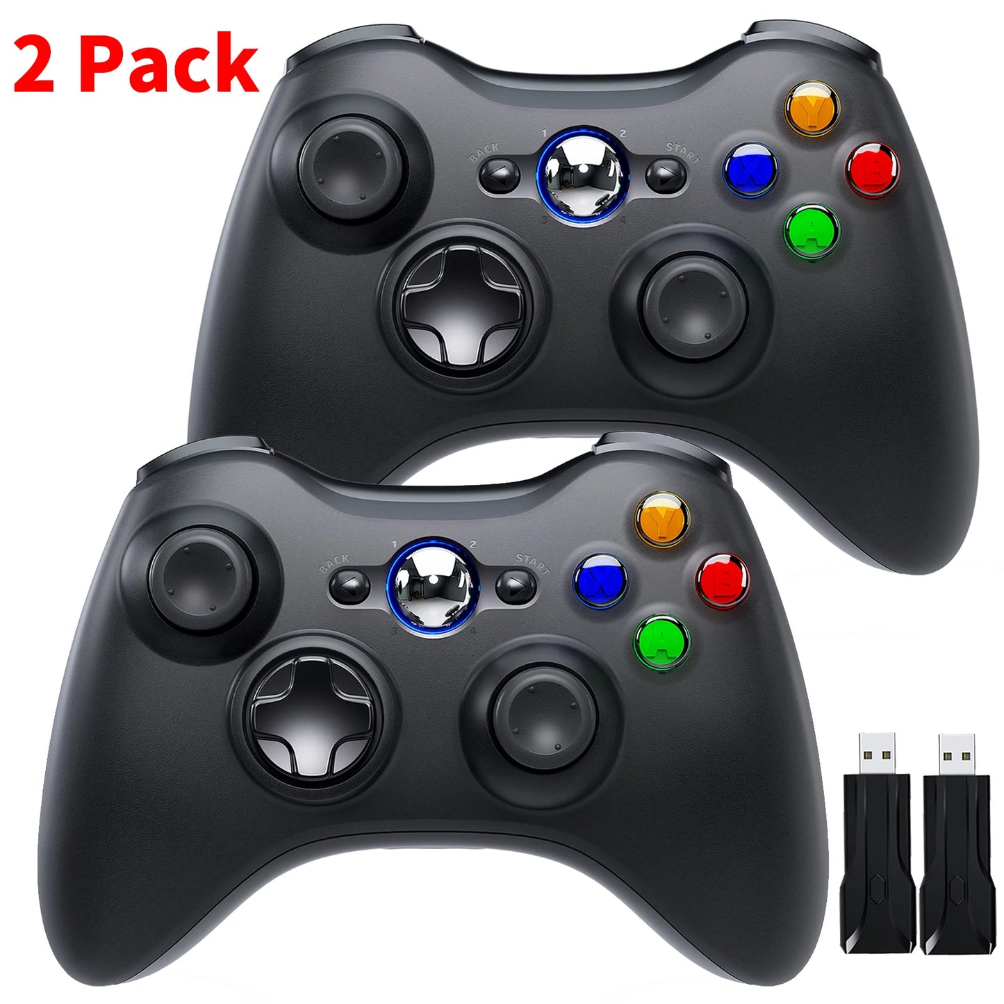 Controller for Xbox 360 Xbox 360Slim/PC Controllers 2.4G Wireless Gamepad W/ Dual Vibration Sensing Game Handle Joystick Rocker