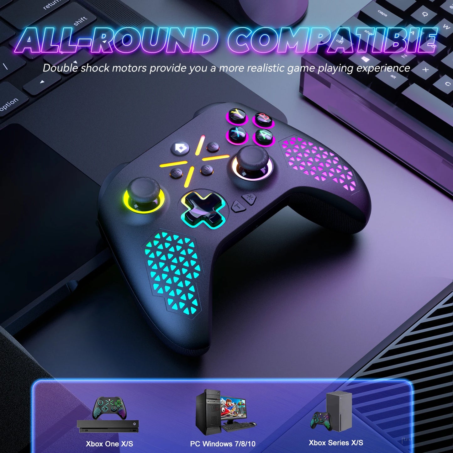 2.4G Wireless Gamepad For Xbox One ,Xbox Seris S ,Xbox Series X pc Console Dual Vibra With Six Axis Gyroscope Game Controller