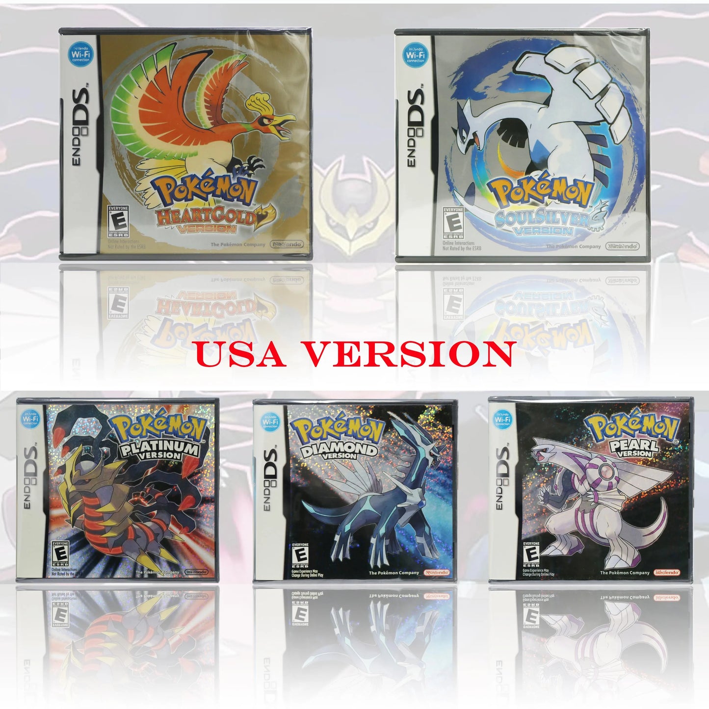 USA Version Pokémon Platinum HeartGold SoulSilver Diamond Pearl Version New Sealed Package With Box and Manuals For DS Console