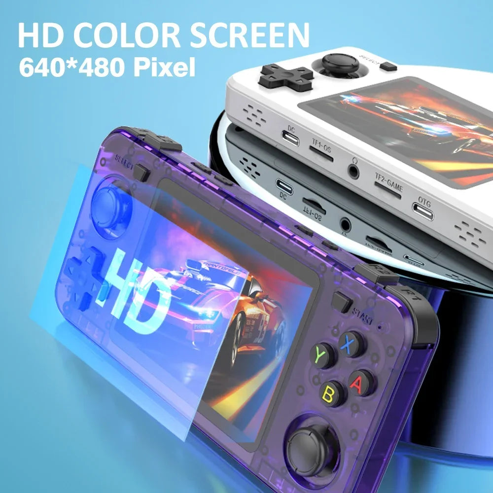 BOYHOM Green R36H Retro Video Game Console 3.5‘’ IPS Screen RK3326 3000 mAh Open Linux System Portable Player For Boys gift