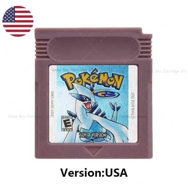 GBC Pokemon Cartridge Bundle Red/Blue/Crystal/Gold/Silver/Yellow/Green with Multi-Language