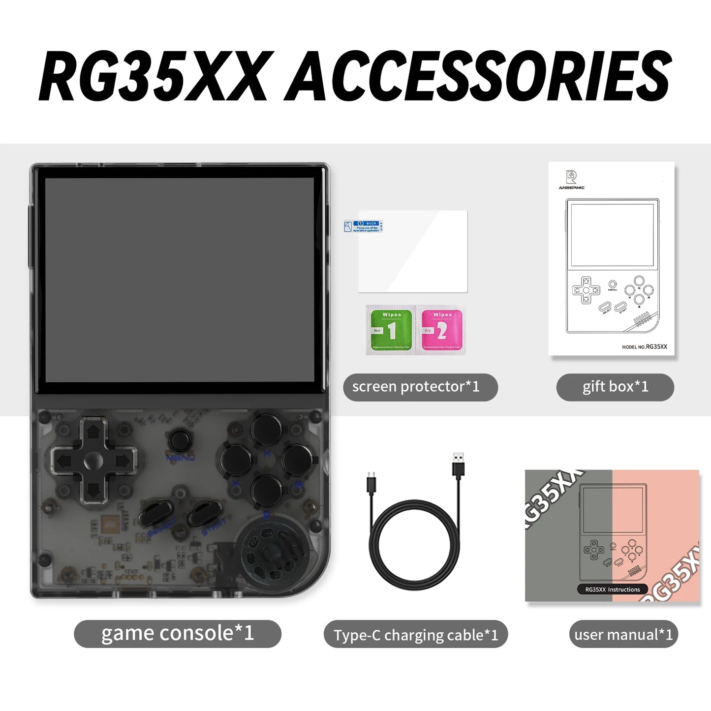 ANBERNIC RG35XX Handheld Game Console H700 Processor 3.5'' IPS Screen Linux System Retro Portable Video Console 2024 New Model