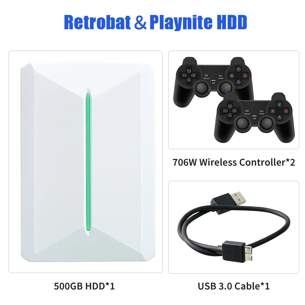 Retrobat&Playnite System HDD Retro Game Console for PS3/PS2/WIIU/WII/Switch/MAME 50+Emulators 38293 Games&42 AAA PC Games for PC