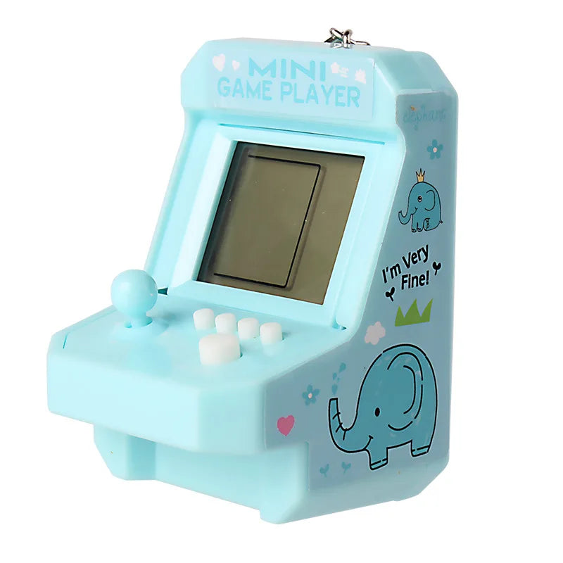 Mini Portable Game Console With Keychain Children Handheld Puzzle Retro Arcade Cute Bag Pendant