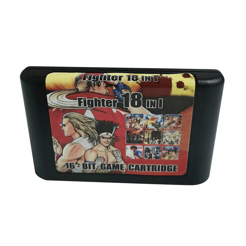 For Sega Genesis Fighter Games Series 18 in 1 MD 2 Cartridge Card,For 16 Bit Classic Retro Sega Mega Drive Game Console