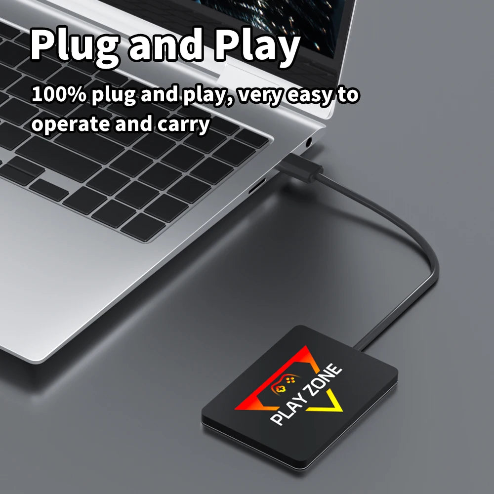 PlayZone 1TB Gaming SSD Game Console 80+Emulator for PS5/PS4/Switch/XBOX/PS3/PS2 with 16191 AAA&3D&Retro Game for Win PC/Laptop