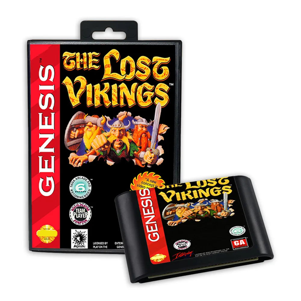 Retro Lost Vikings The 16bit game cartridge for Sega Genesis Megadrive video game consoles