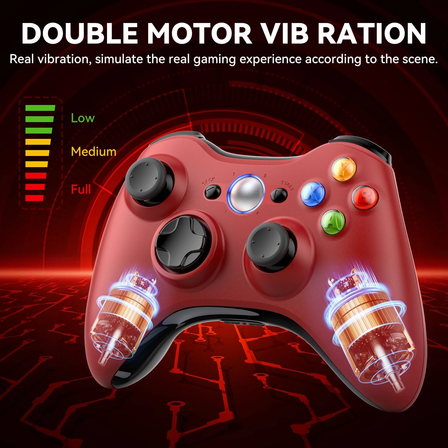 Xbox 360 Wireless Controller For Xbox 360/Slim/Elite/Winodow/PC Video Game Gamepad 6-axis Joystick Dual Vibration 2.4G Gaming