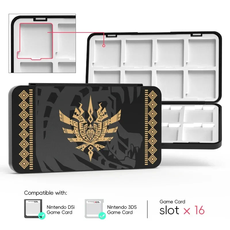 Portable 16-Slot Game Card Holder Storage Case for Nintendo 3DS, 3DSXL, 2DS, 2DSXL, DS, and DSi