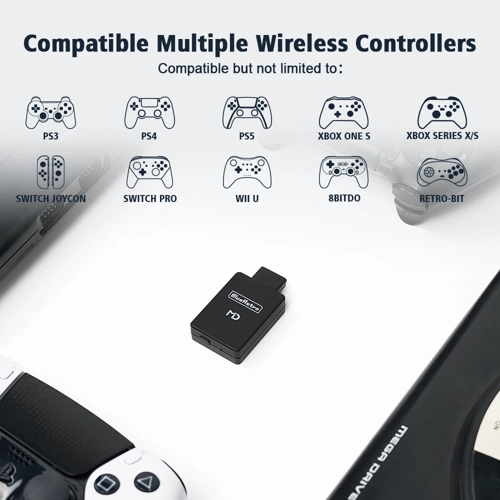 RetroScaler Blueretro Wireless Controller Adapter For MD1 MD2 Mega Drive Sega Genesis Game Console