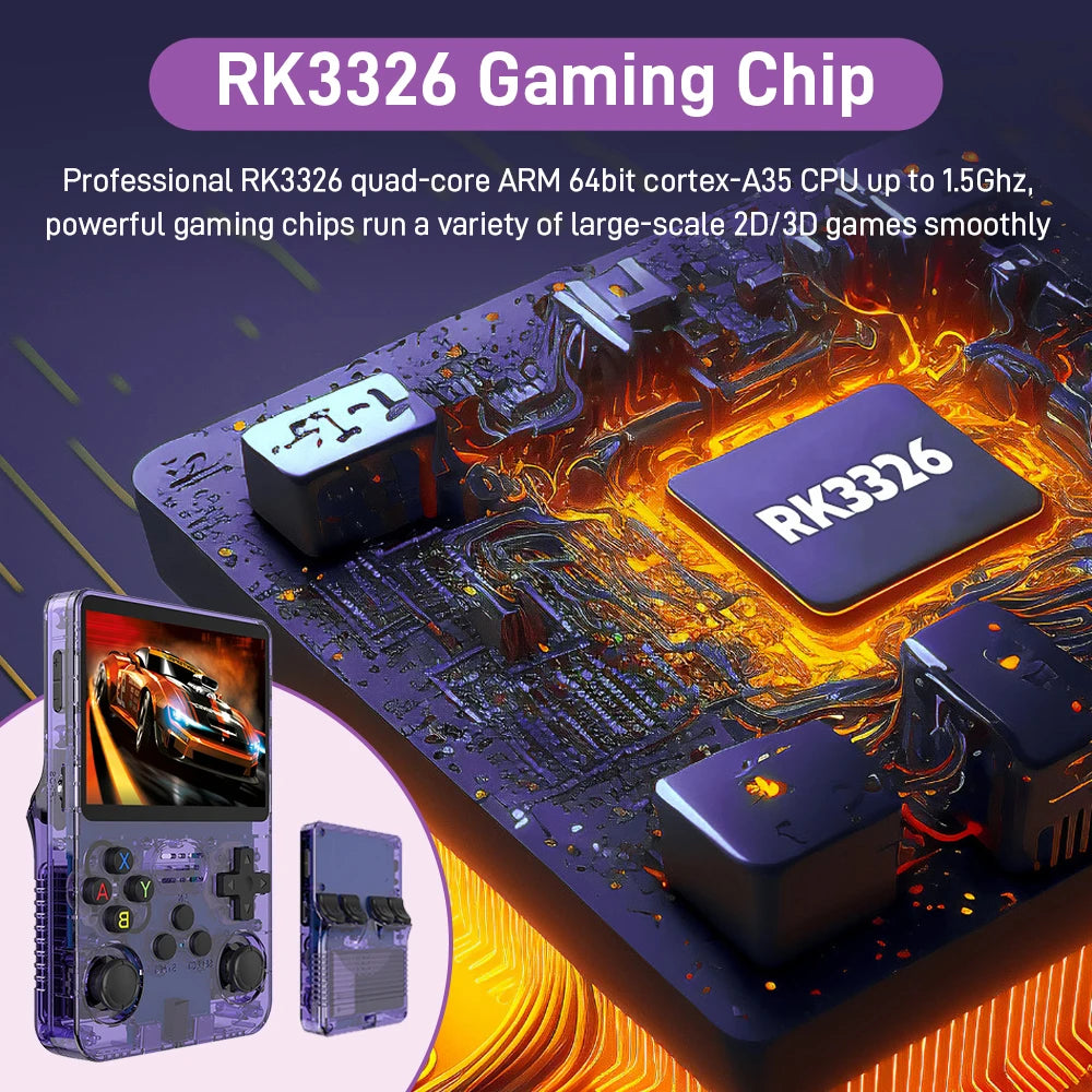 New R36S Retro Handheld Game Console 3.5 HD Screen with 18494 Games Emulators for PS1/PSP/N64/NES/SNES Dual 3D Joystick for Gift