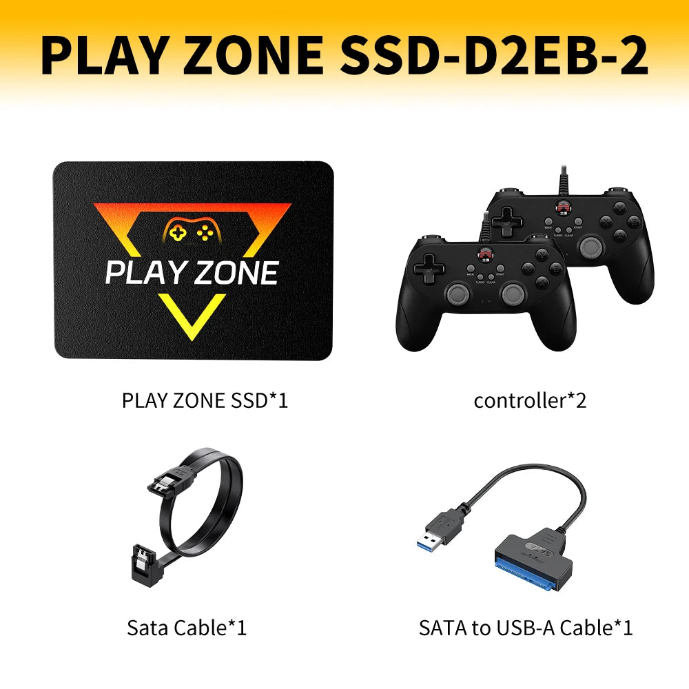 PlayZone 1TB Gaming SSD Game Console 80+Emulator for PS5/PS4/Switch/XBOX/PS3/PS2 with 16191 AAA&3D&Retro Game for Win PC/Laptop