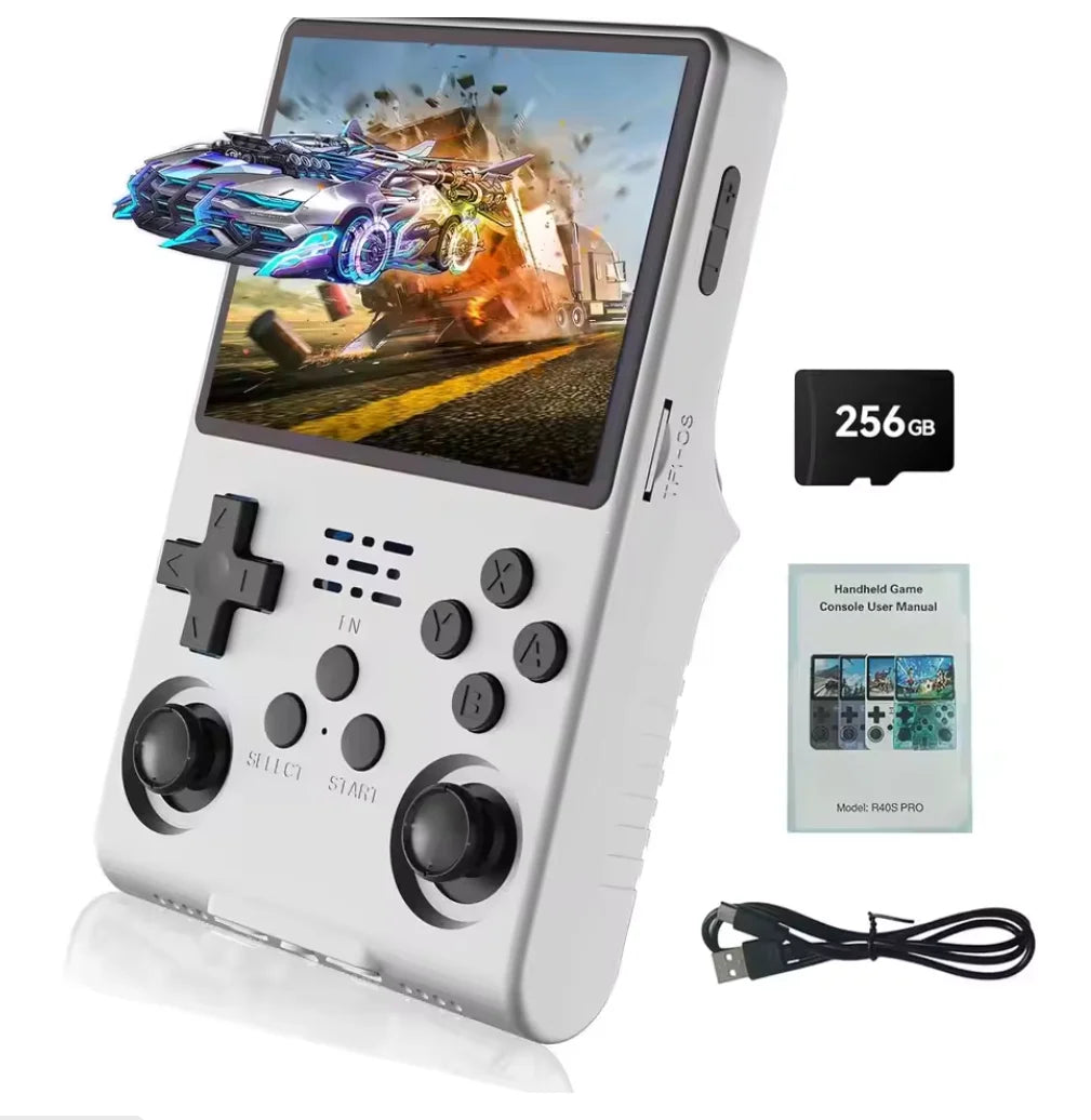 R40S Pro 30000 Games Retro Handheld Game Console 3.5 Inch IPS Screen Portable Pocket Video Player 256GB Games Kid Gift