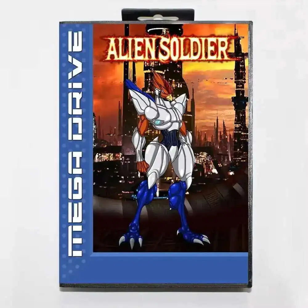 Alien Soldier MD Game Card with Box for 16 Bit Sega Megadrive Genesis system