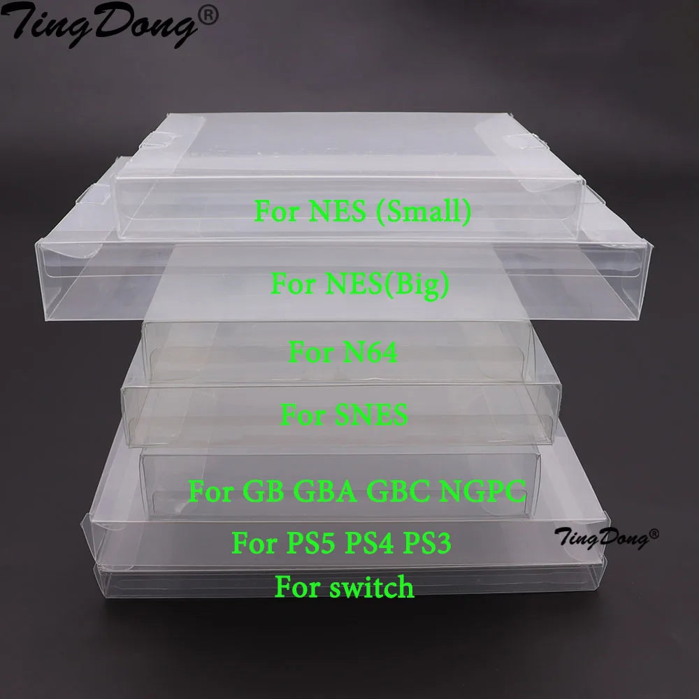 Clear Transparent Game Cartridge Box Case CIB Games Plastic PET Protector for N64 NES SNES for GB GBA GBC NGPC Switch For PS5