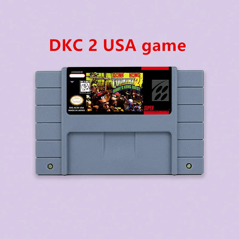 Donkey Game Country Kong 1 2 3 Competition RPG game for SNES 16 bit USA NTSC or EUR PAL Video Game Consoles Cartridge