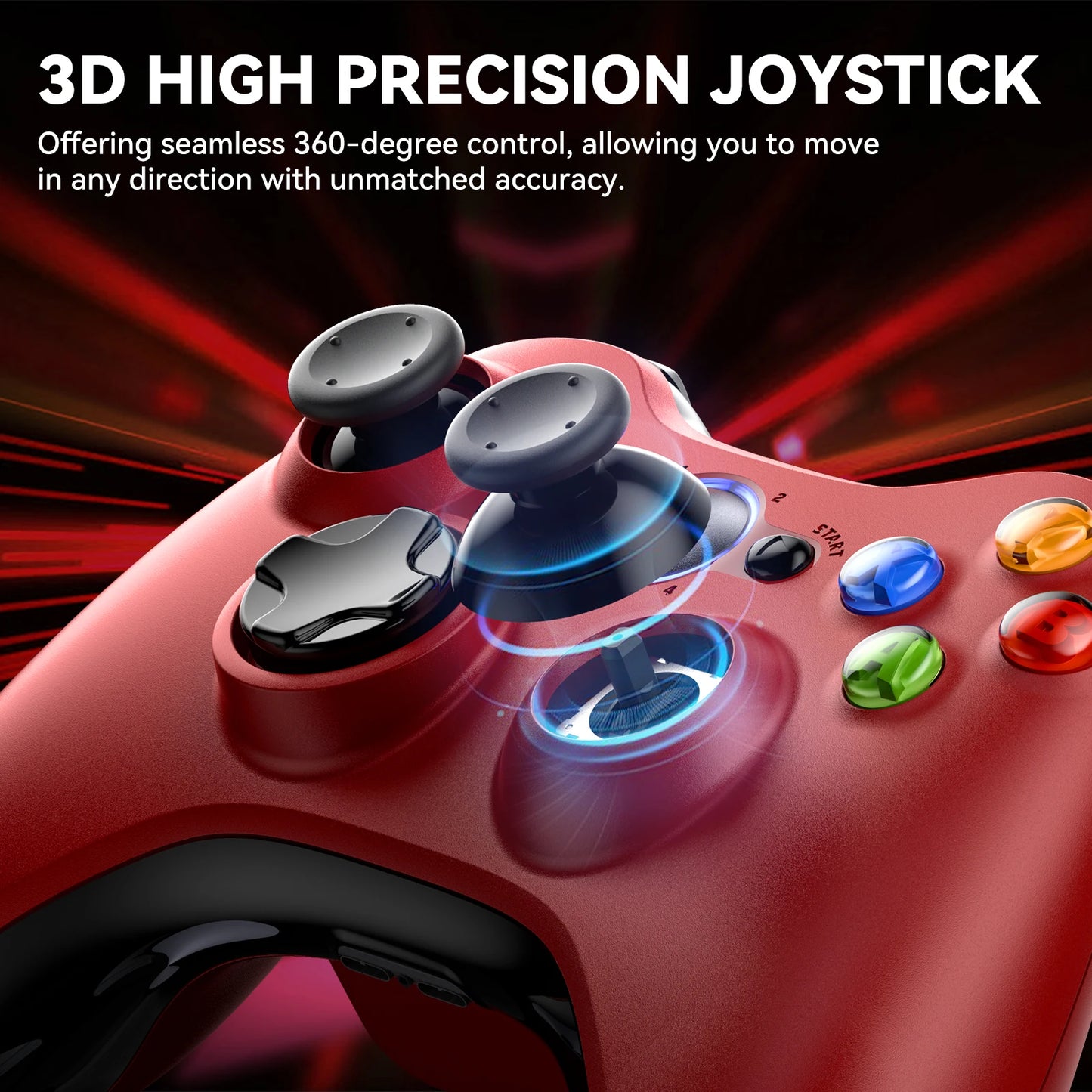 Xbox 360 Wireless Controller For Xbox 360/Slim/Elite/Winodow/PC Video Game Gamepad 6-axis Joystick Dual Vibration 2.4G Gaming