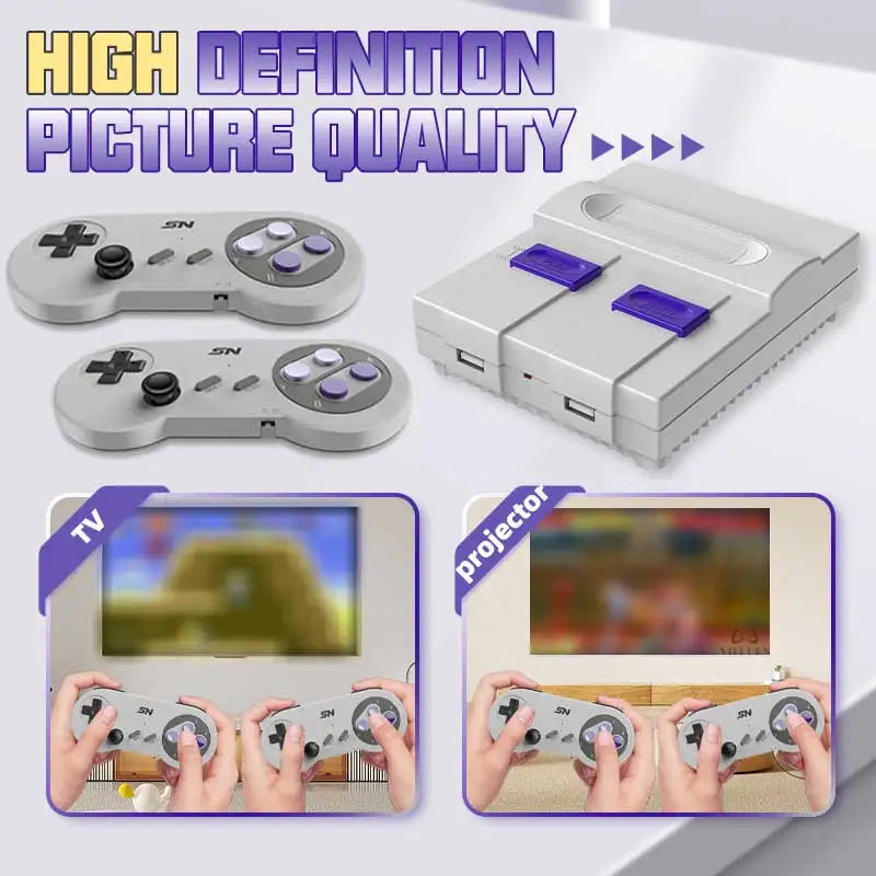 16bit Retro Game Console HDMI-Compatible 4K TV Super Game Console For For SNES NES Mame 5000 Games Dual Wireless Gamepad