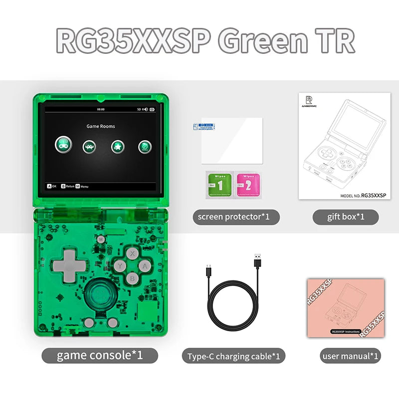 ANBERNIC RG35XXSP Flip Handheld Game Console 3.5'' IPS Screen Linux 64bit WiFi Bluetooth Retro Video Gaming Console 64G 5K Games