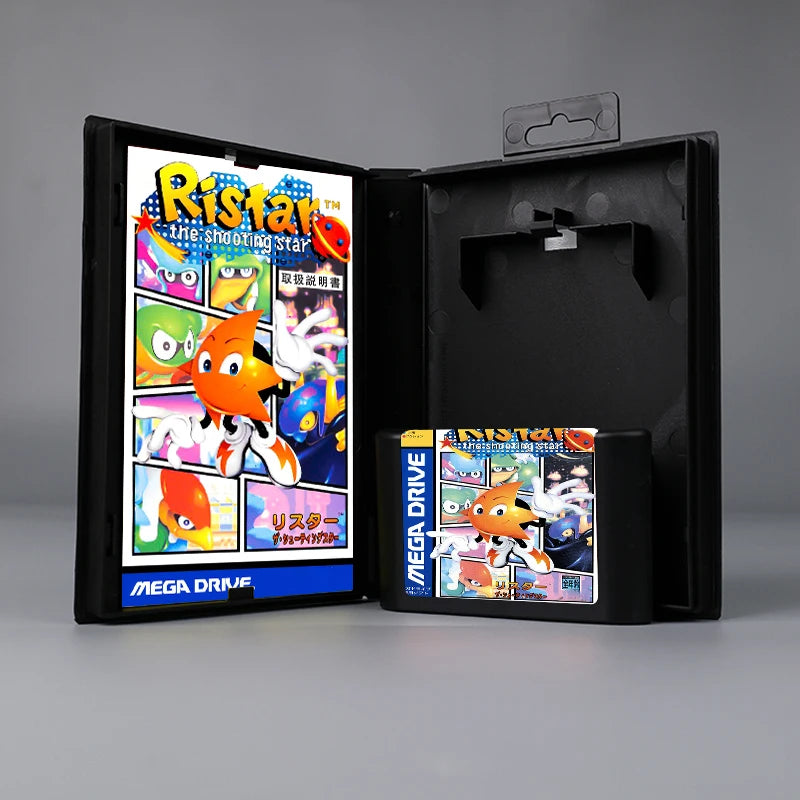 Ristar JAP cover 16bit MD game card with box with manual for Sega Genesis Megadrive console
