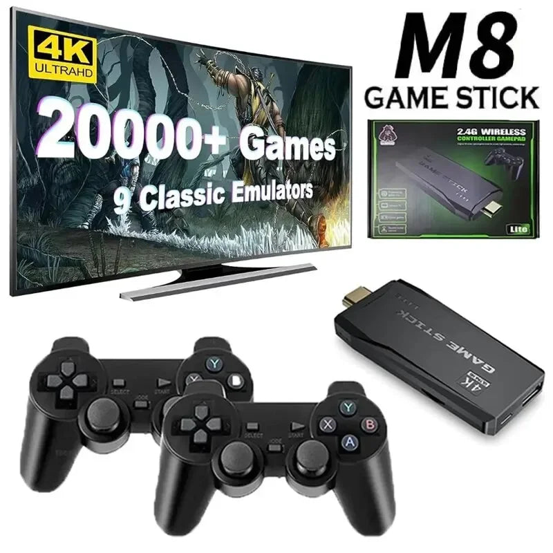 Retro Game Console 20000+ Classic Arcade Games 64GB Dual Wireless Joysticks 4K HDMI for NES/SNES/Sega Genesis Emulators