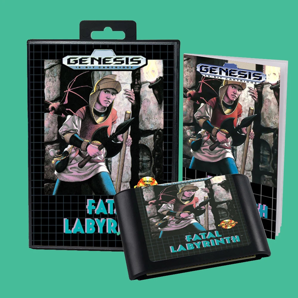 Fatal Labyrinth USA Game for SEGA Mega Drive Genesis 16 bit Consoles Game Cartridge Box Manual
