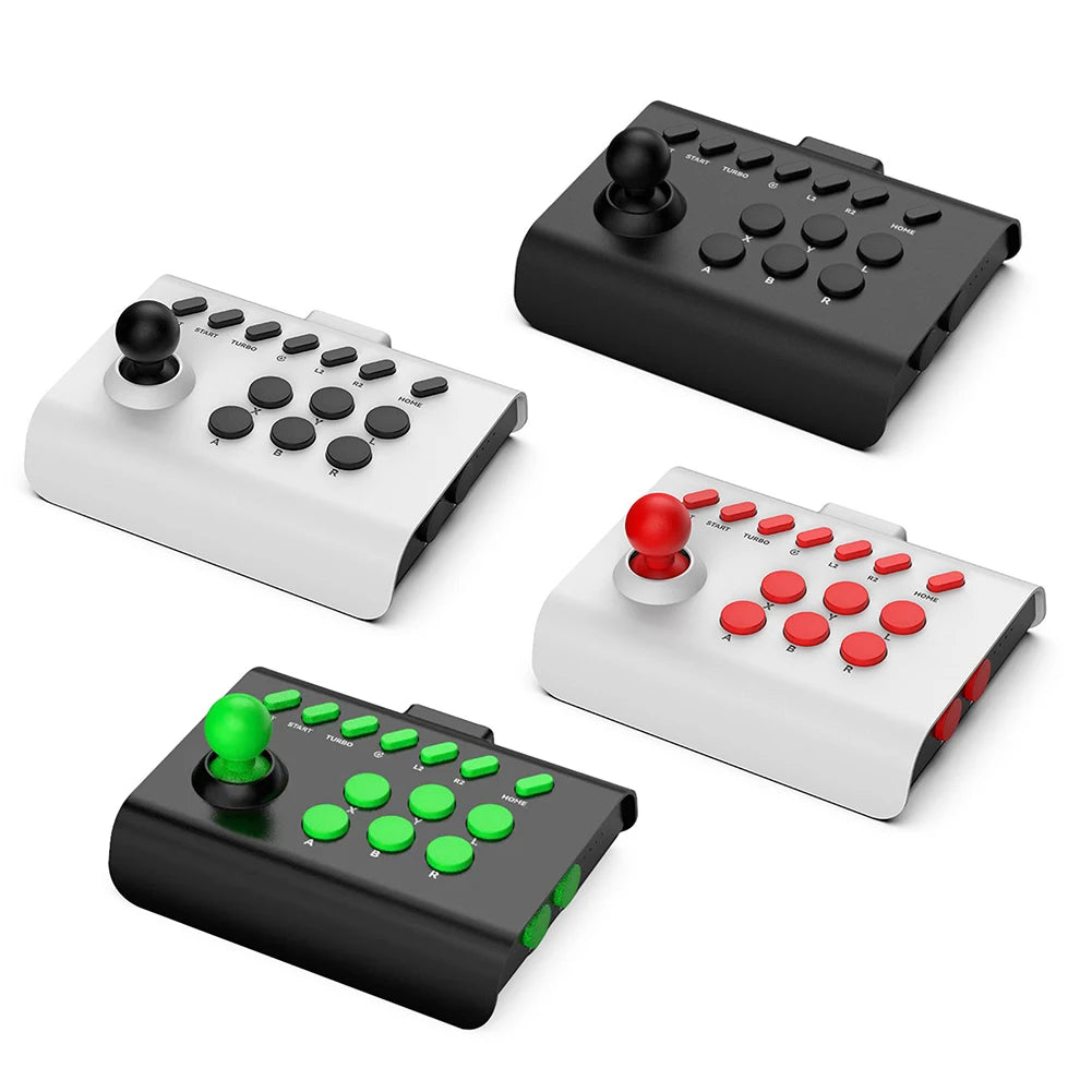 6 In1 Retro Arcade Console Game Joystick Rocker 3 Connection Modes Wireless Bluetooth Wired Fight Controller for Switch PS4 PS3