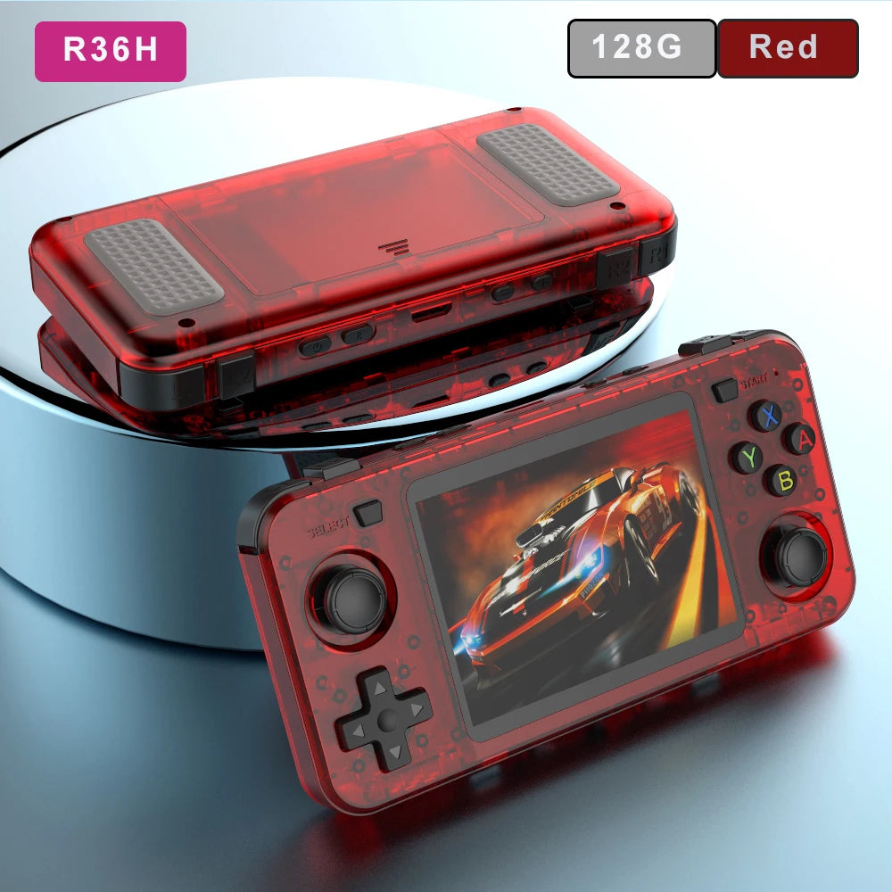 BOYHOM Green R36H Retro Video Game Console 3.5‘’ IPS Screen RK3326 3000 mAh Open Linux System Portable Player For Boys gift