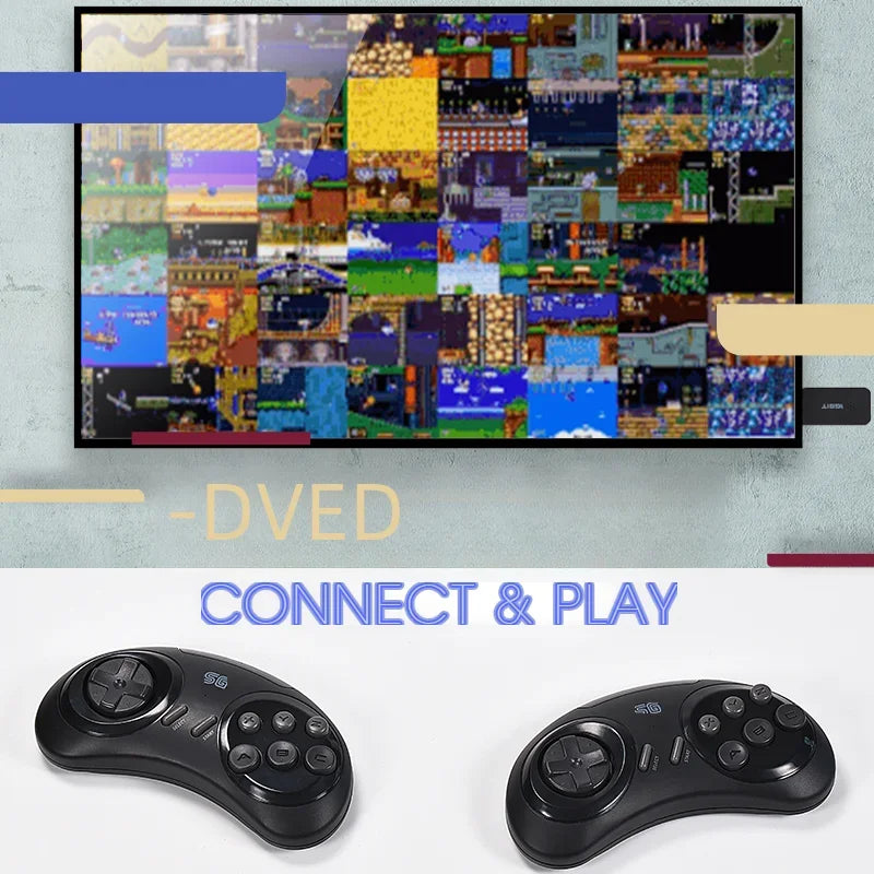 DATA FROG Wireless Game Console for Sega Genesis, Game Stick, HDMI-compatible, 900 + Game for Sega Mini/Mega Drive, 16 Bit, MD