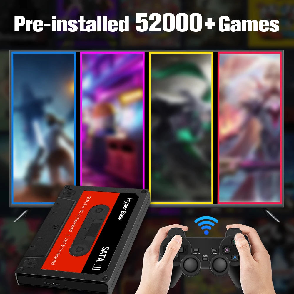 Hyper Base Batocera 2TB Gaming HDD Built-in 52000+ Retro Games With 80+ Emulators For PS2/PS1/PSP/MAME/Wii Plug&Play For WIN PC