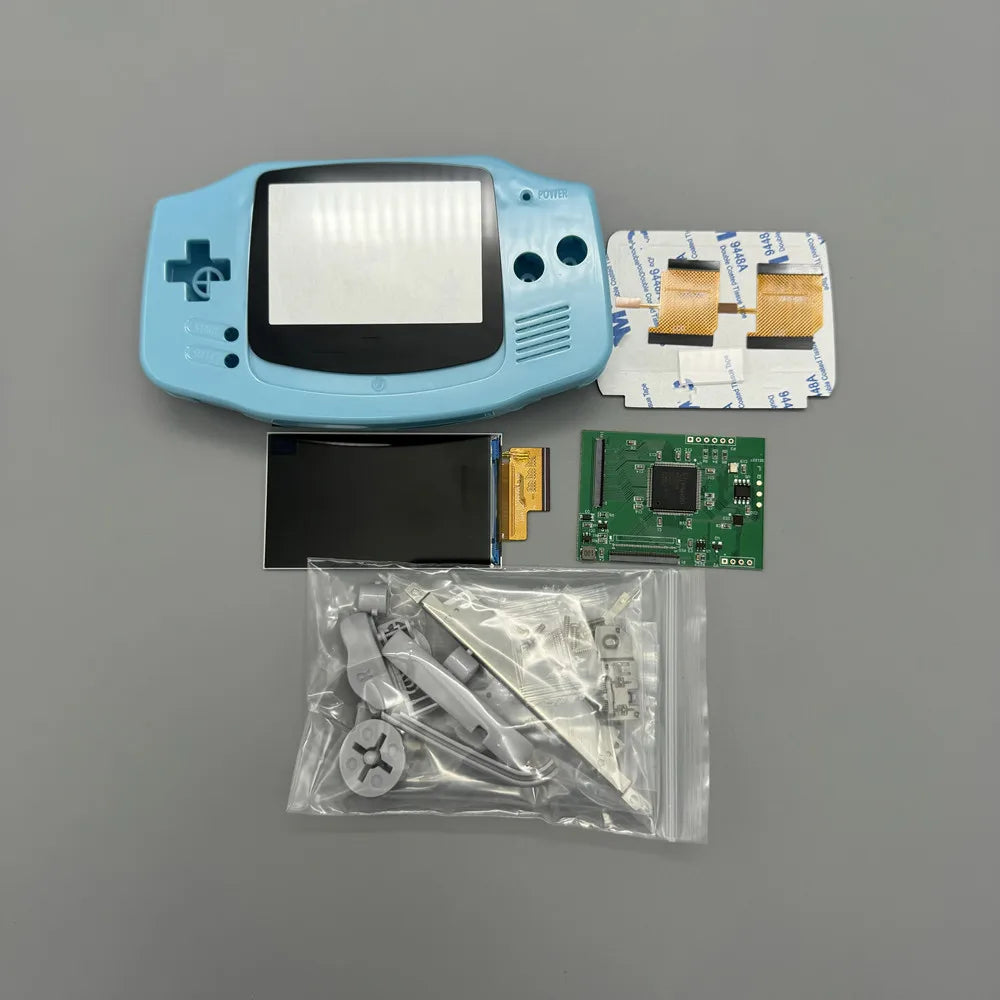 GBA IPS LCD no cut shell required easy to install 2.9 "IPS high brightness LCD and shell kit for Gameboy advance GBA