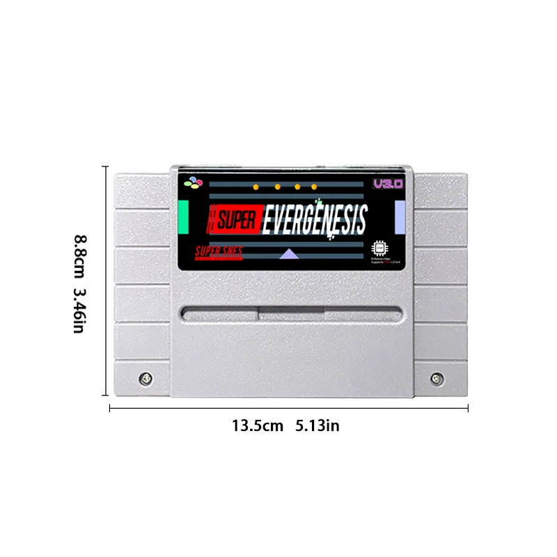 EVERGENESIS SNES SFC V3 Game Cartridge 3000 in 1 Game Cartridge Support DSP1/2/3/4 For SNES SFC Game Console With 8G TF Card
