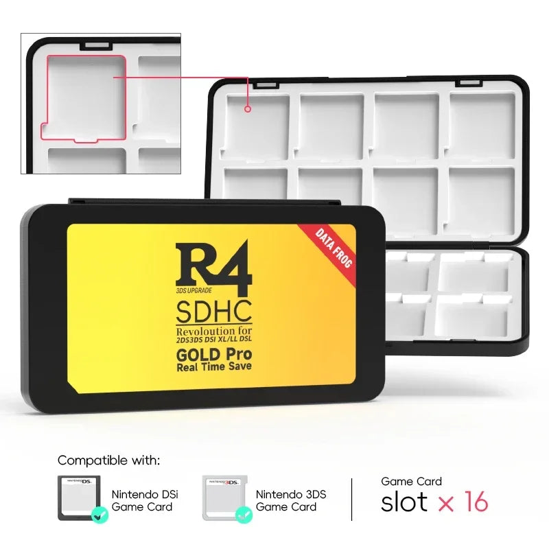 Portable 16-Slot Game Card Holder Storage Case for Nintendo 3DS, 3DSXL, 2DS, 2DSXL, DS, and DSi