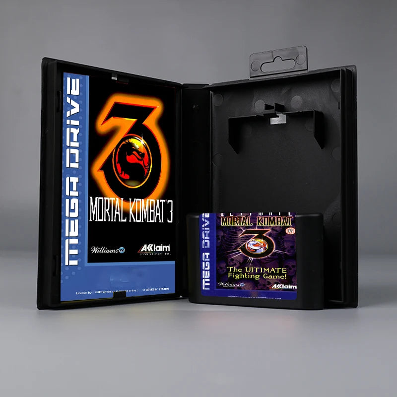 Ultimate Mortal Kombat 3 USA or EUR cover 16bit MD game card with box with manual for Sega Genesis Megadrive console