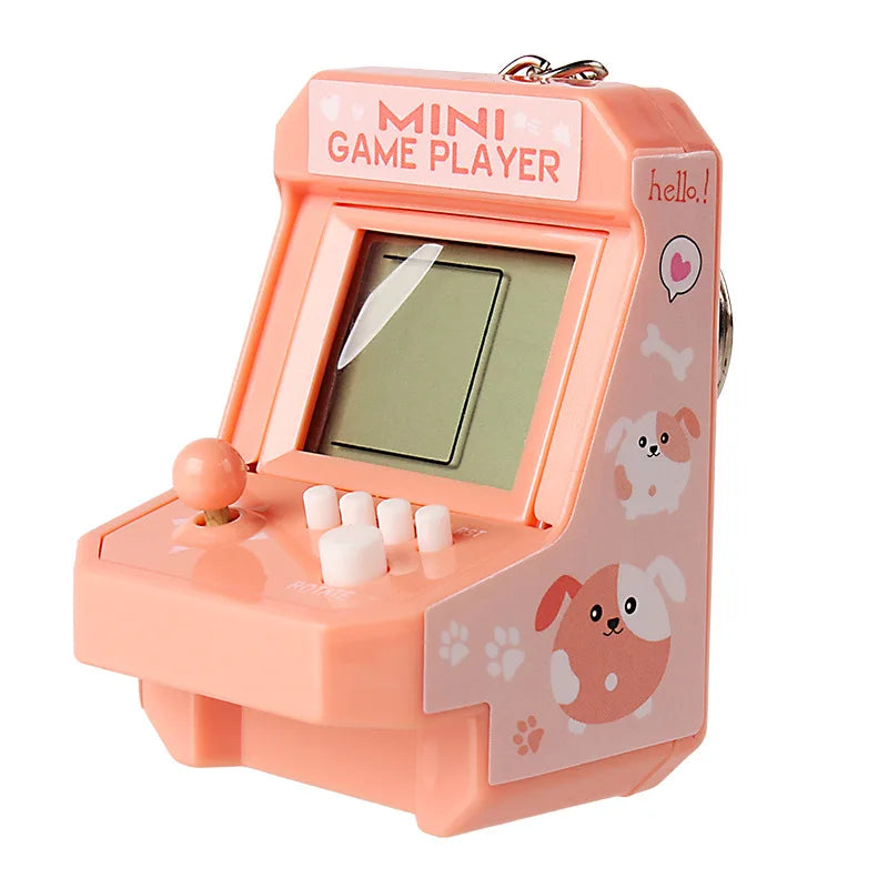 Mini Portable Game Console With Keychain Children Handheld Puzzle Retro Arcade Cute Bag Pendant