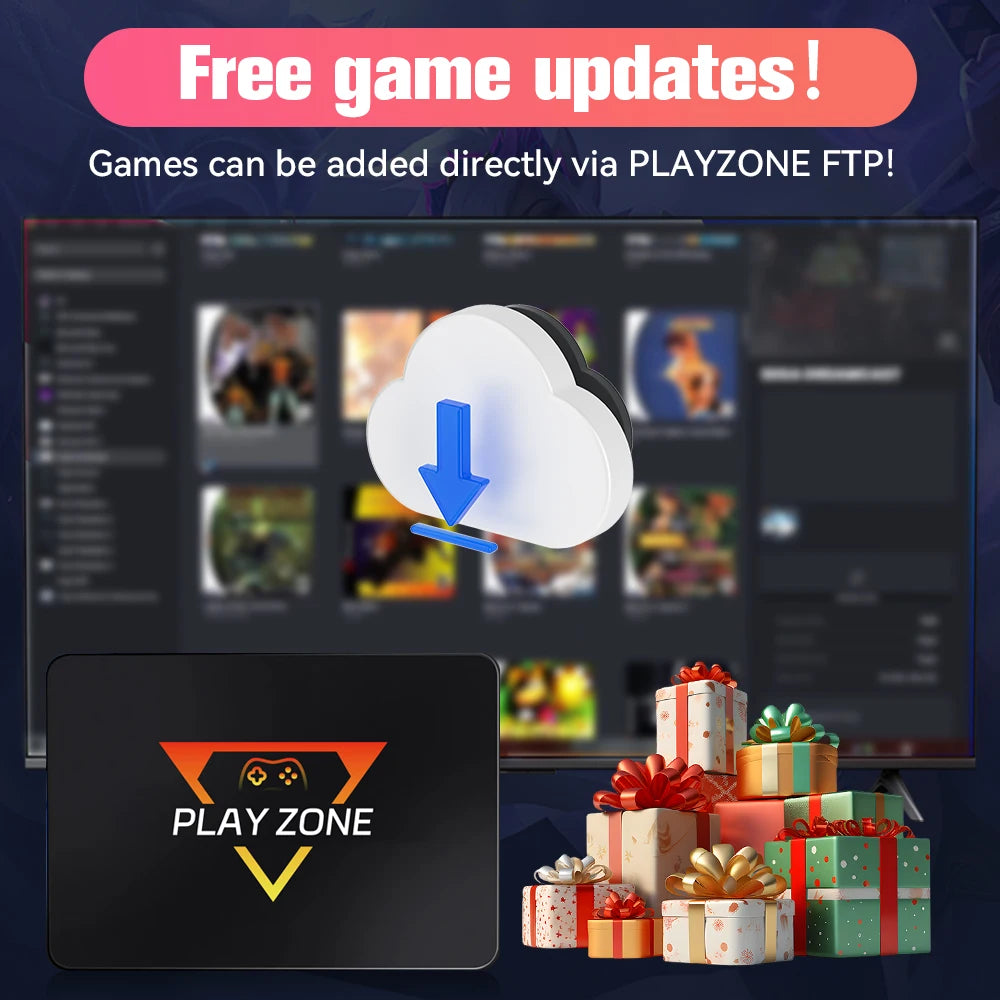 PlayZone 1TB External Emulator Game SSD Built-in 16000 Retro&AAA Games Portable Game Hard Drive For Xbox/Switch/PS4/PS3/NGC/WII
