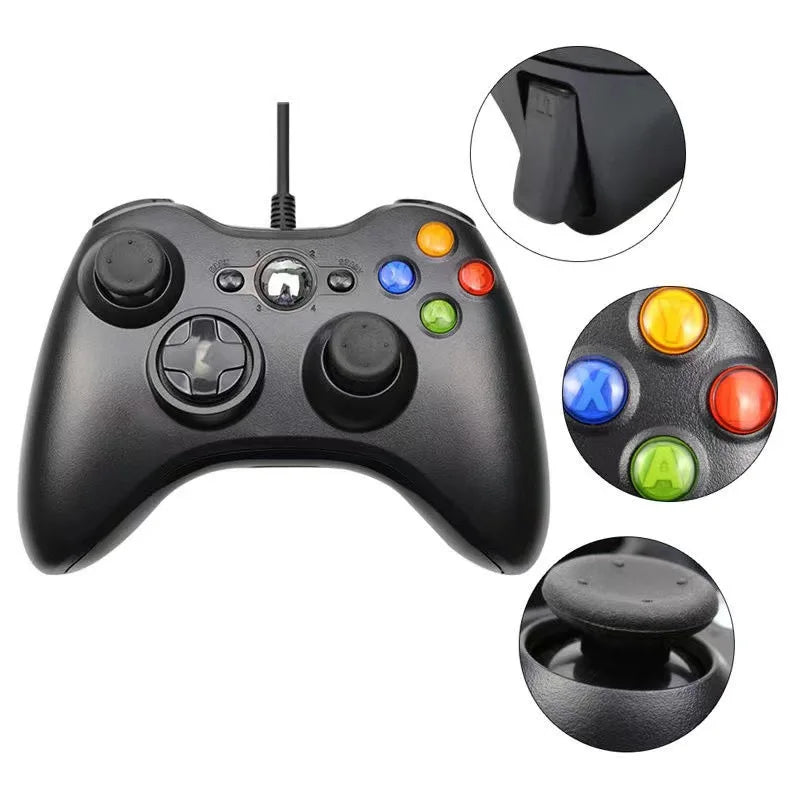 USB Wired Gamepad for Xbox 360 Windows 10/8.1/8/7 Game Handle Double Shock Games Controller Video Game Console Joystick