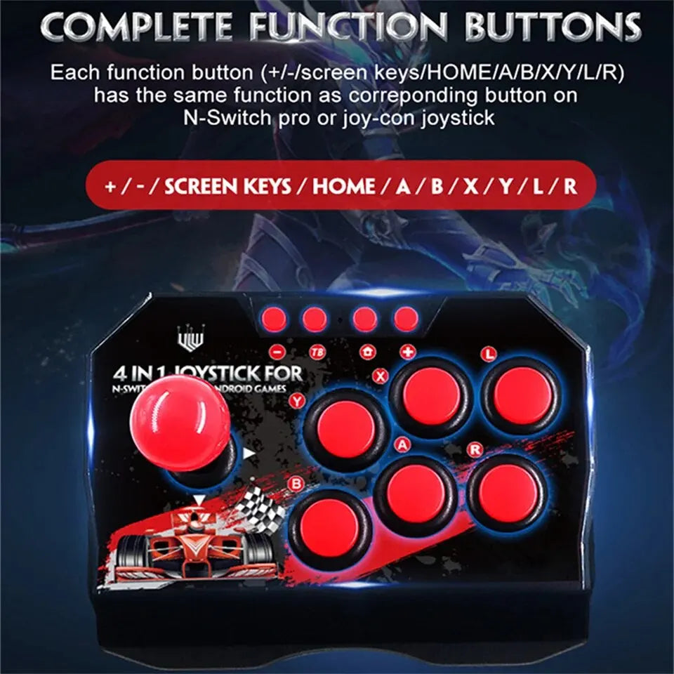 For Switch 4-in 1Game Joystick With 3M USB Cable TURBO Games Console Rocker Arcade Station For Nintendo Switch Android TV PS3 PC
