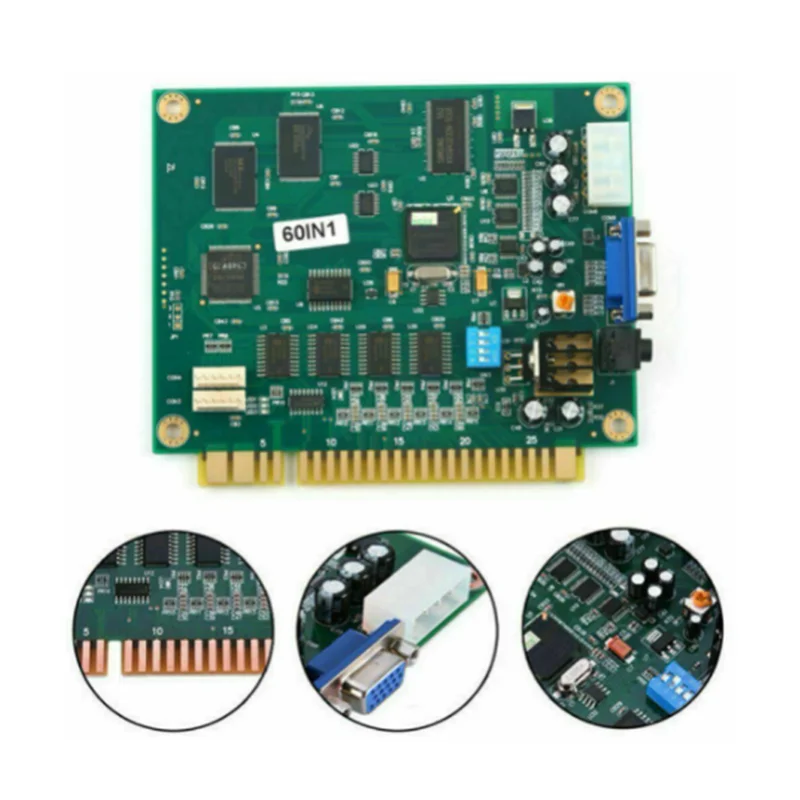 FULL-4X 60 In 1 Multicade PCB Board Arcade Game Board With 28P Cable VGA Output Arcade Game Board Horizontal For Jamma Arcade