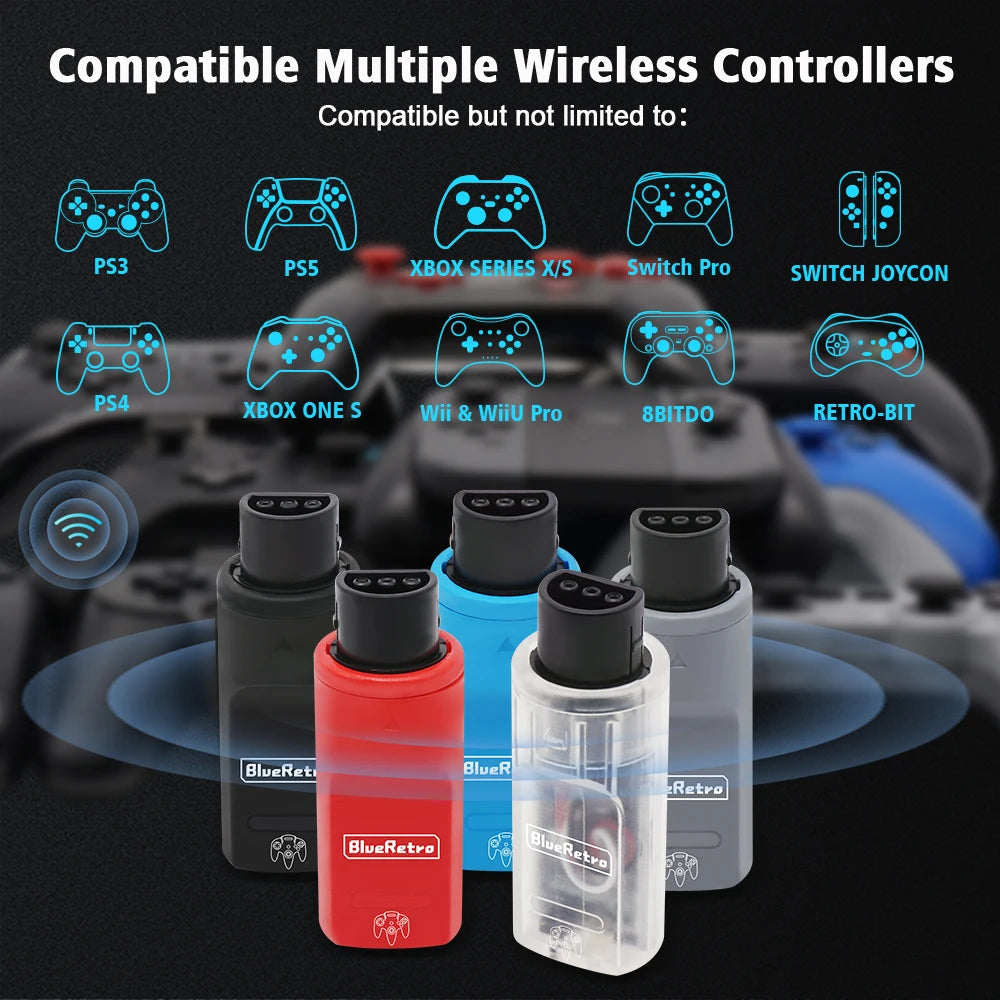 RetroScaler BlueRetro Wireless Game Controllers Adapter for Nintendo 64 Console to PS3 PS4 PS5 8bitdo ultimate Game Contorllers