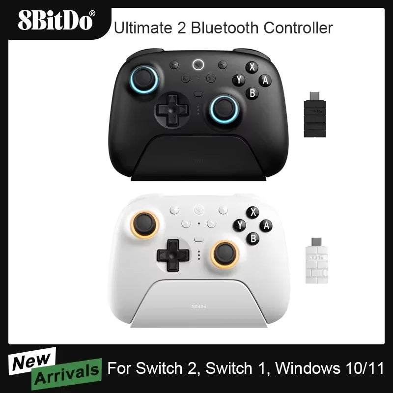 8BitDo Ultimate 2 Bluetooth Controller Wireless Gamepad for Nintendo Switch, Switch 2, Windows 10/11 with TMR Joystick Accessory