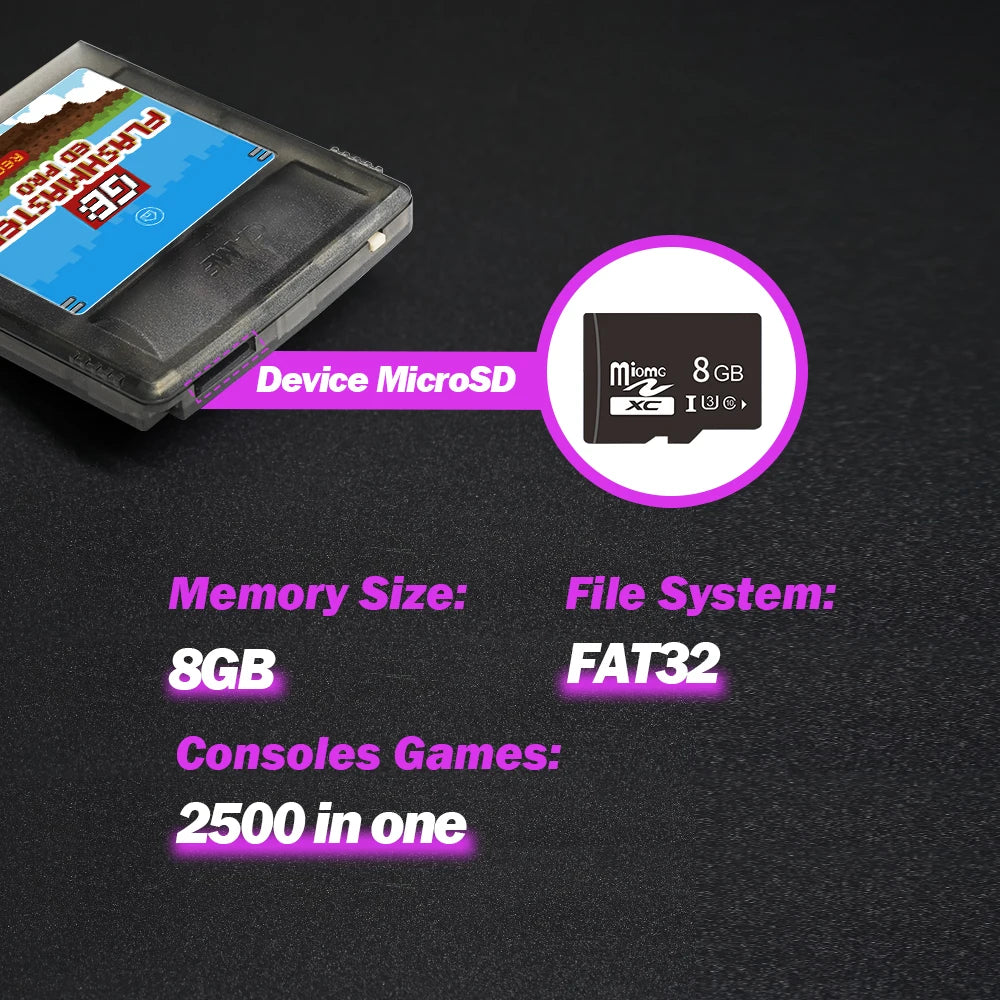 2500 in 1 OS V4 GB Pro Flashmaster Cartridge Game Card For Gameboy/Gameboy Color/GBA SP Game Consoles With 8GB TF Card