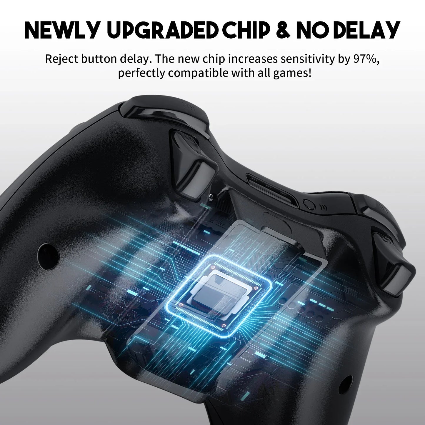 Gamepad for Xbox 360/PC 2.4G Wireless Controller W/Dual Vibration Hall Effect 6-Axis Gyro Joystick Game Remote Control Handle
