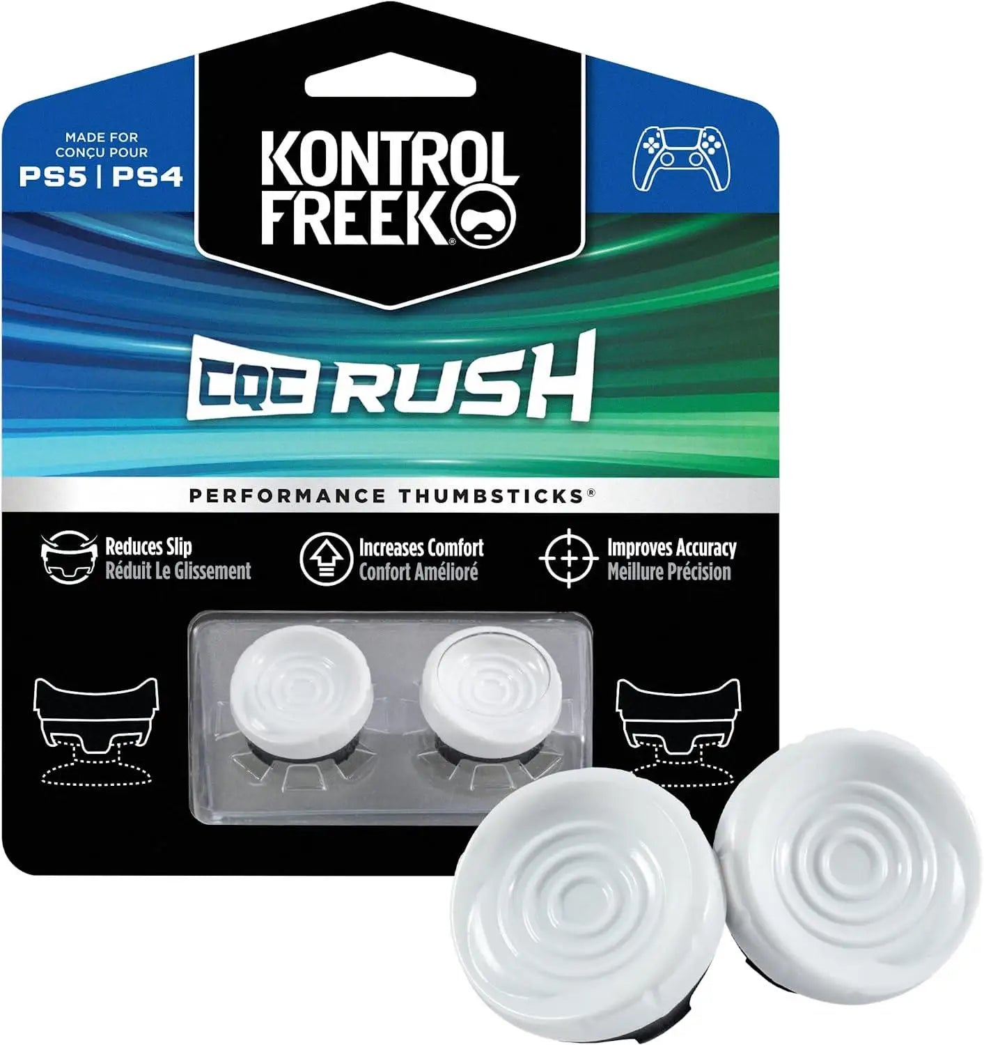 KontrolFreek FPS Freek Galaxy for PS4 High-Rise Analog Stick PS5 Controller | Performance Thumbsticks Game Joystick Silicone Cap