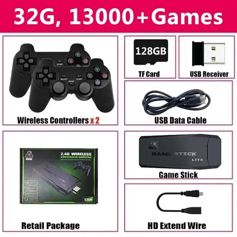 Retro Game Console 20000+ Classic Arcade Games 64GB Dual Wireless Joysticks 4K HDMI for NES/SNES/Sega Genesis Emulators