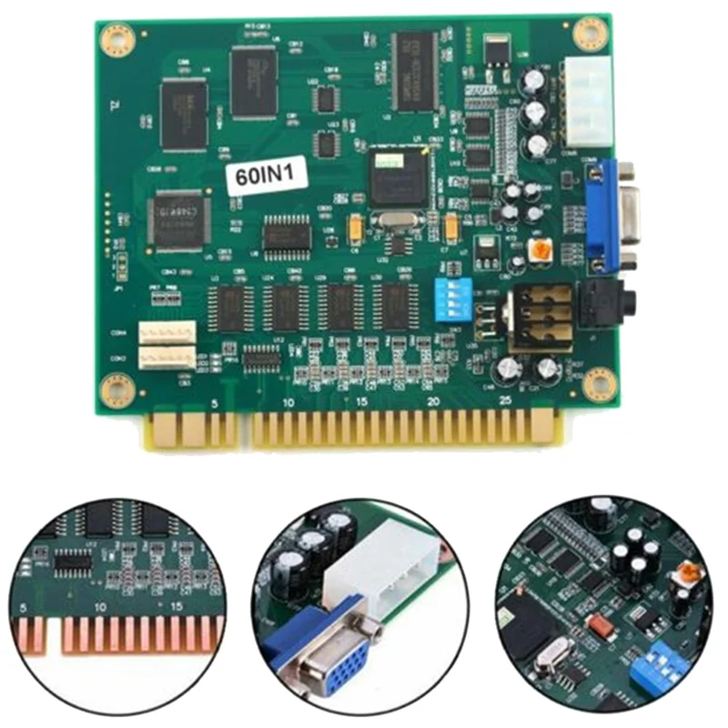60 in 1 Jamma Arcade Classics Game Board for Cocktail Arcade Machine UP Right Arcade Machine Donkey Kong Pacman