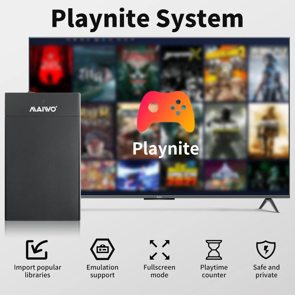 Playnite 12TB PC Game Hard Drive With 390 AAA Games For Windows 8.1/10/11 Plug&Play Game HDD For PS4/PS3/Switch/WII Game Console