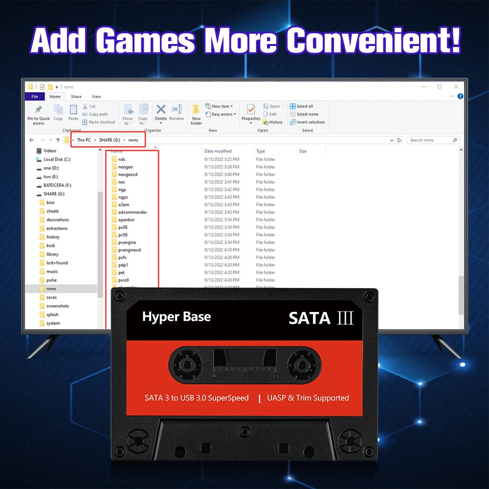 Batocera 500GB/2TB Gaming HDD With 52000+Games For PS3/PS2/Wii/WiiU/Sega Saturn/N64/SNES/MAME Retro Game Console for Windows PC